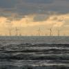 Windmills and stormy ocean